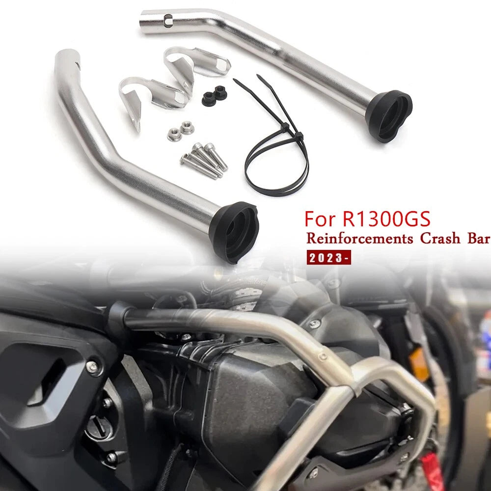 Silver Reinforcing Strut Engine Crash Bar Kit for BMW R1300GS (2023–2023)