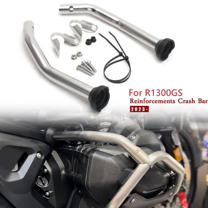 Silver Reinforcing Strut Engine Crash Bar Kit for BMW R1300GS (2023–2023)