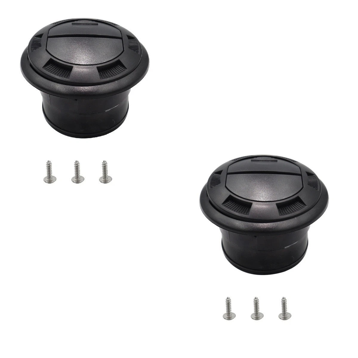 For RV Bus Yacht Compatible Round ABS Air Vent Outlet Standard Size Black