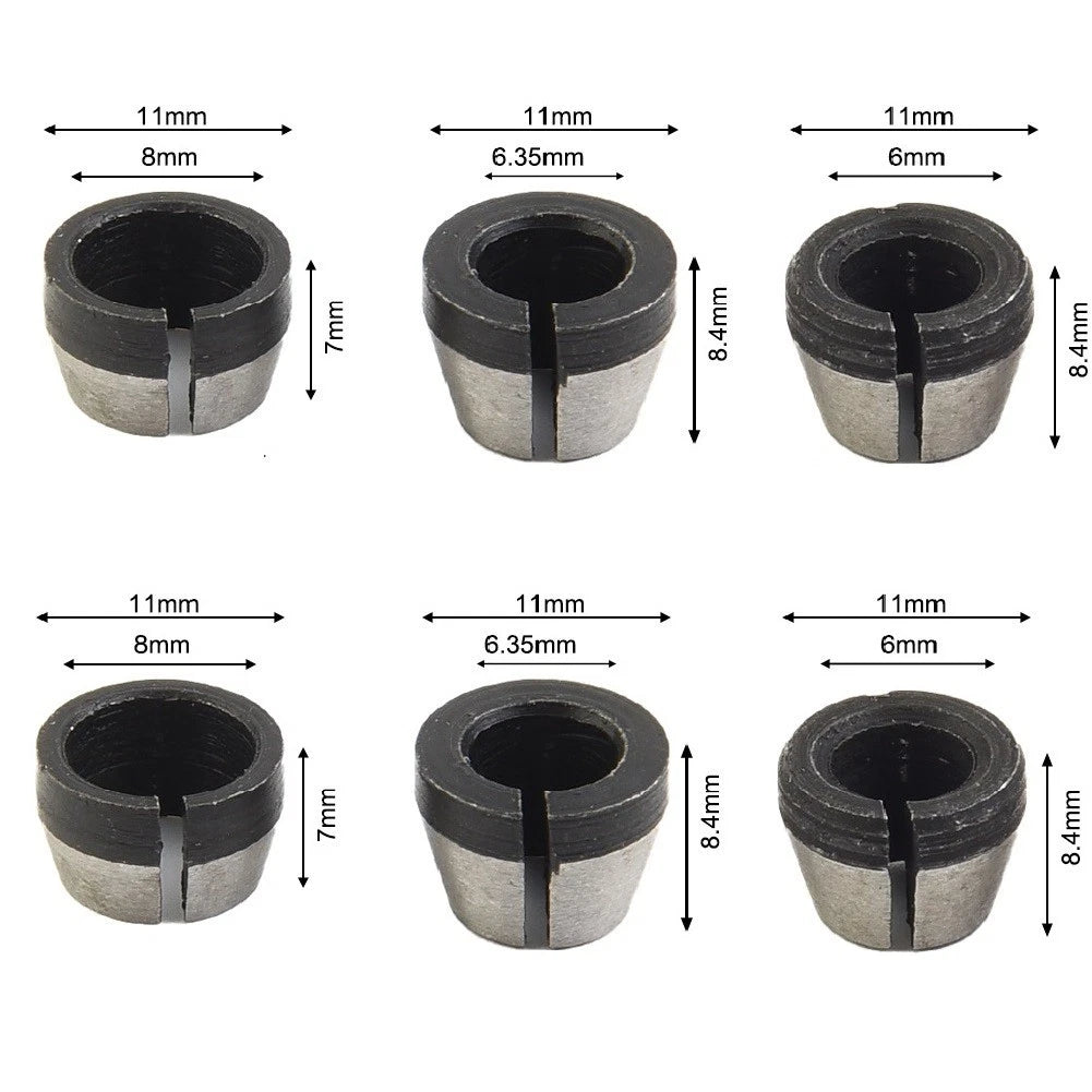 2X Collet Chuck Converter 6mm 8mm for Electric Router Bits