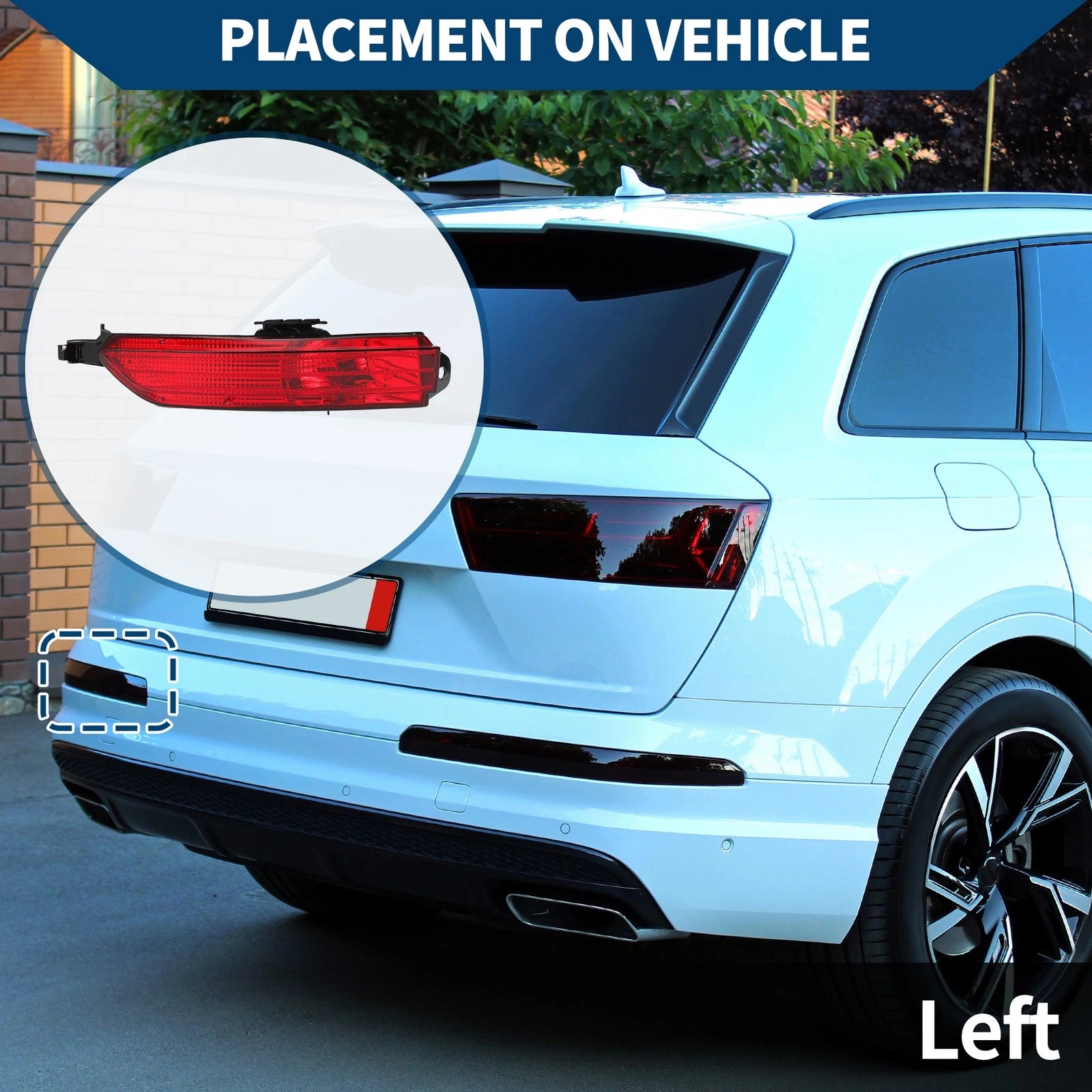 Rear Bumper Tail Light Shell Left Side for Volkswagen Touareg (2011–2018)