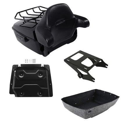 Trunk Backrest Pad Plate Mount Rack for Harley Touring Road King (2014–2026)