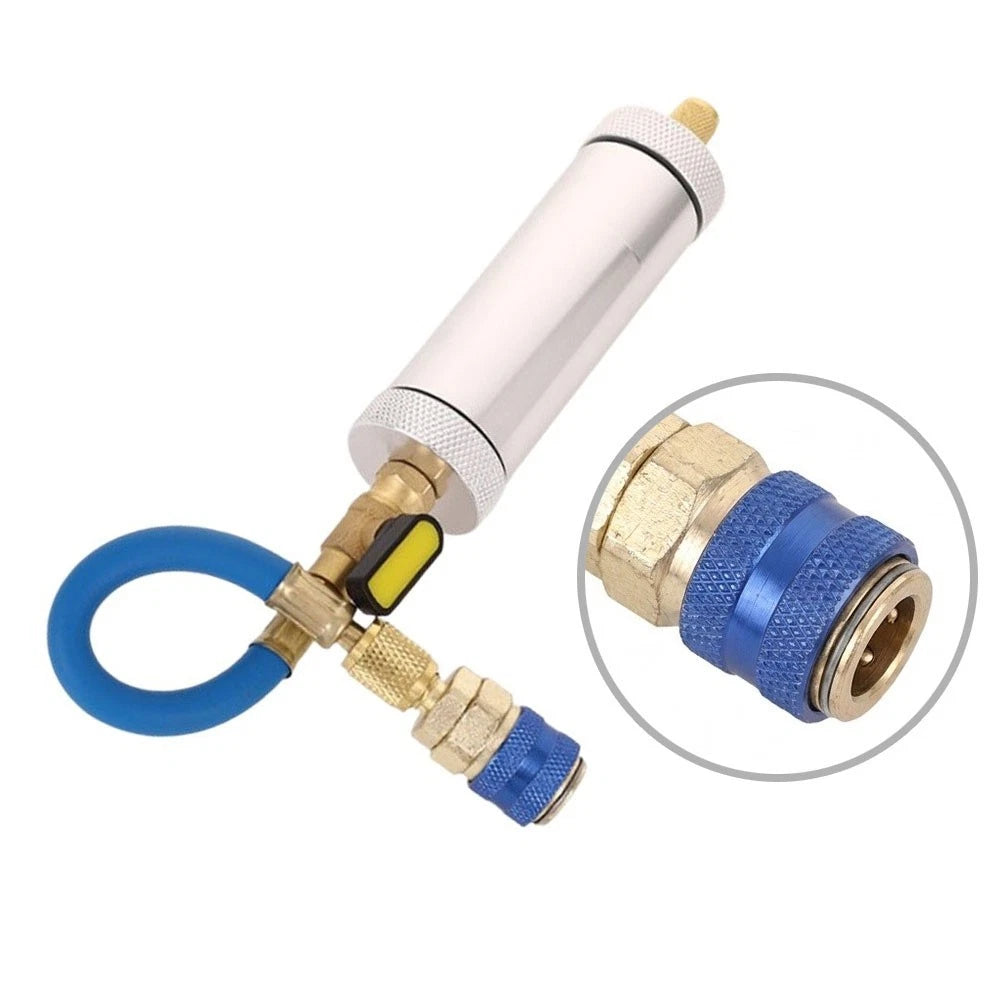 AC Oil Injector for R134A/R1234YF Systems with Precision Scale Markings