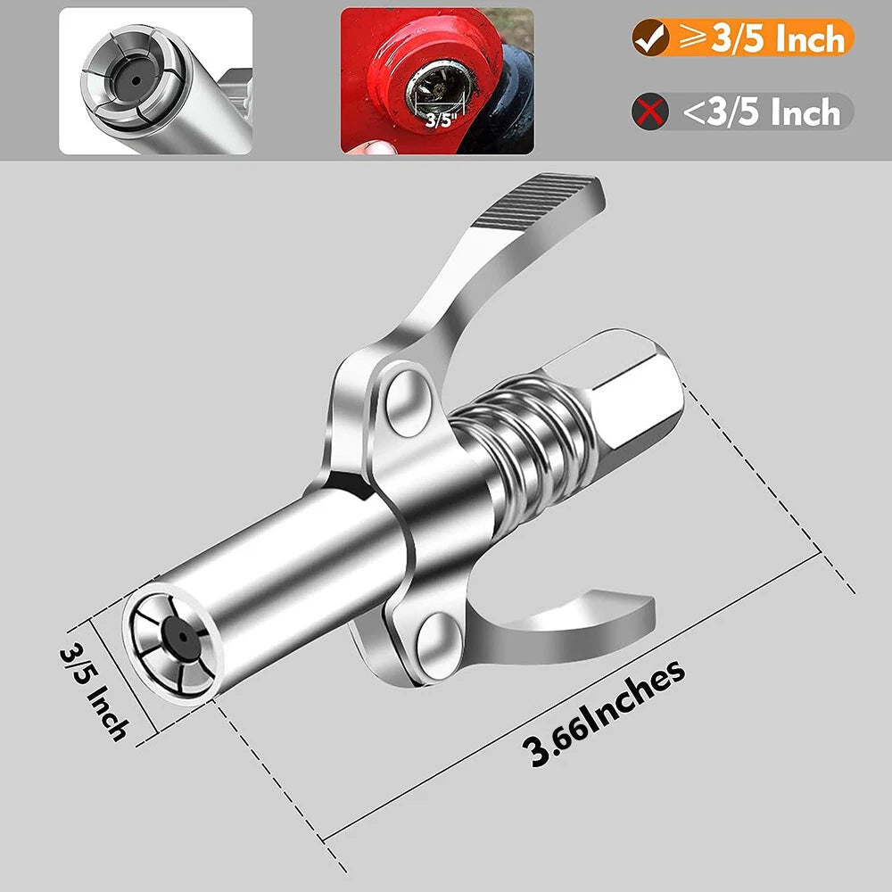 2Pcs Grease Coupler for Quick Release Oil Injection Nozzle 1/8" NPT