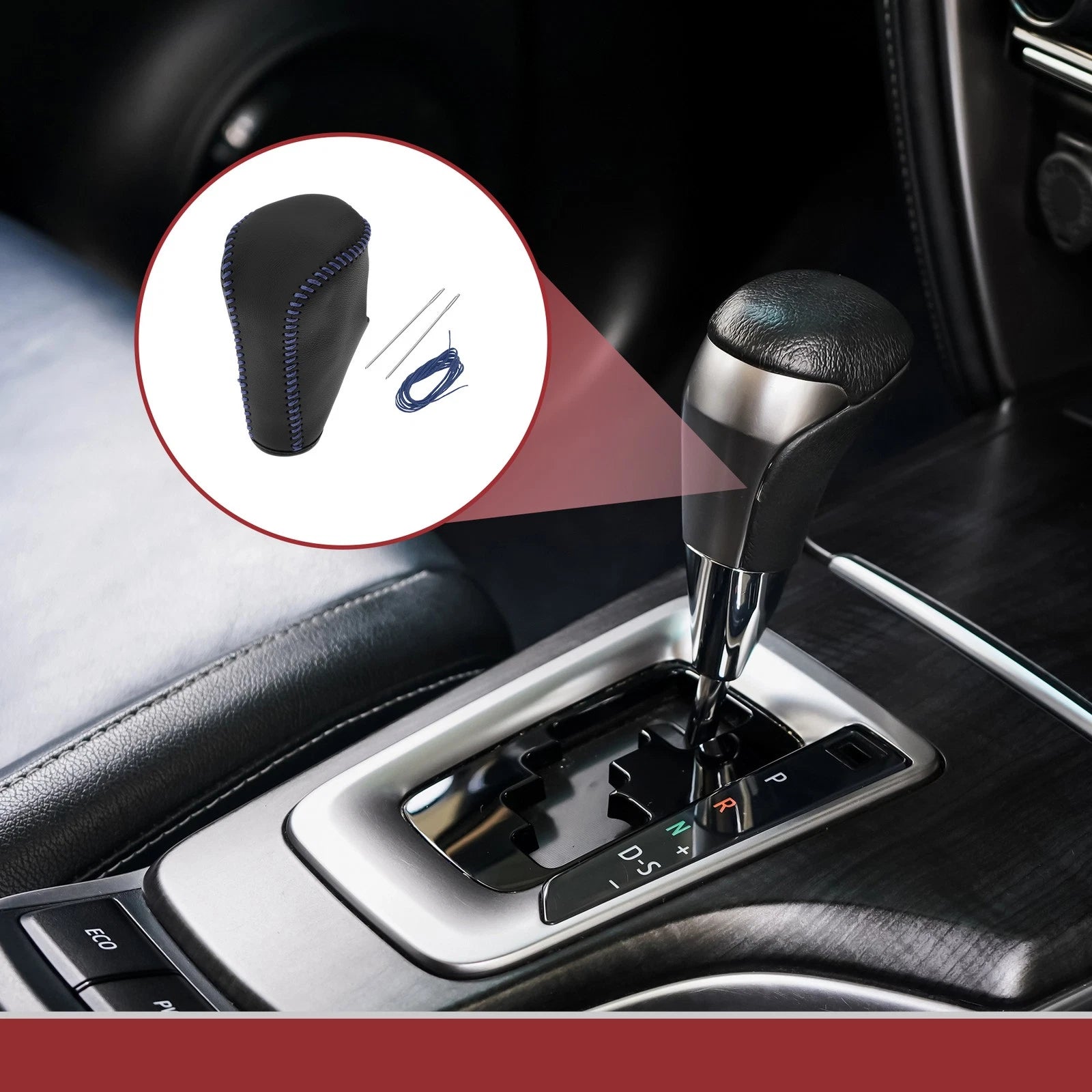 Gear Shift Knob Cover Replacement for Honda Accord 8 (2008–2012) Black
