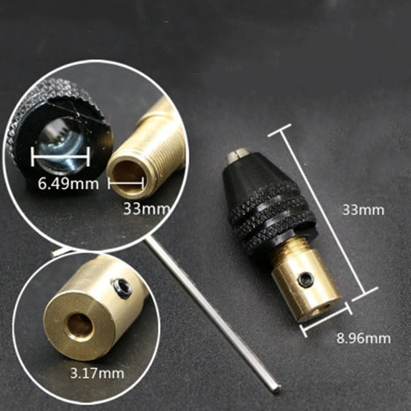 Keyless Drill Chuck Adaptor for 1/4 Shank Drill (0.3-3.5mm)