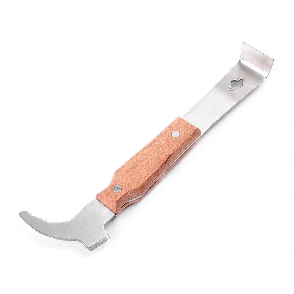 Bee Hive Scraper Tool with Wooden Handle and Stainless Steel Blade