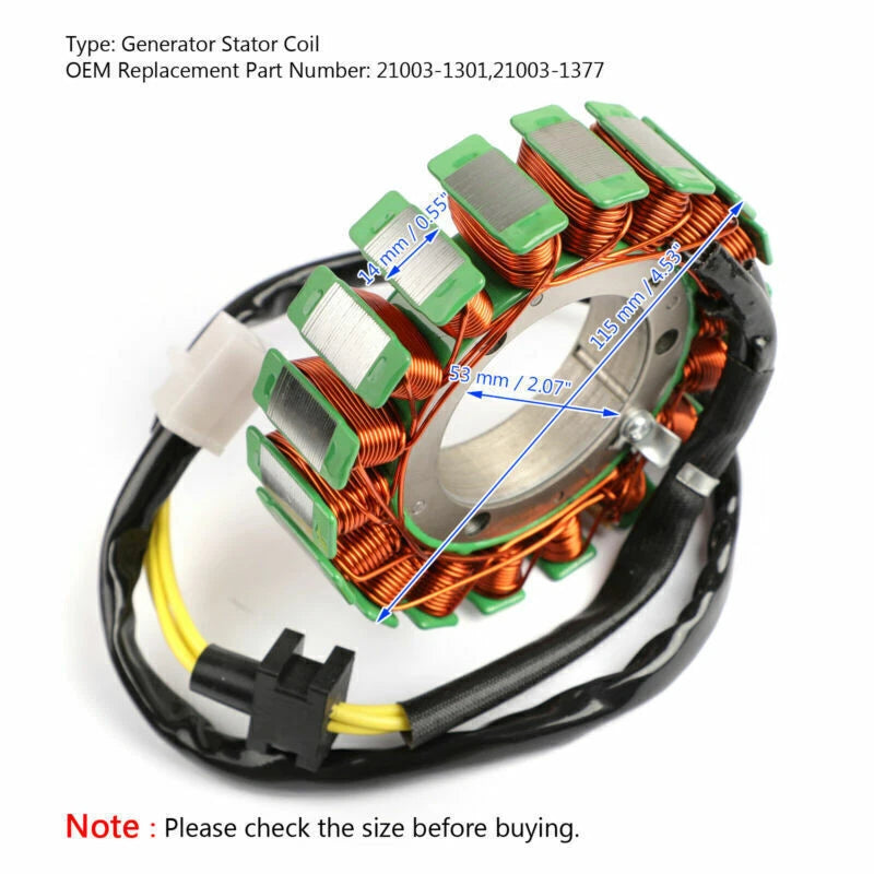 Stator Coil for Kawasaki VN1500 A/C Vulcan (1996–1998) 21003-1377, 21003-1301