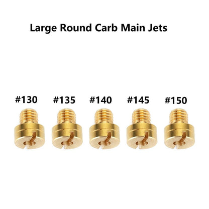 5pcs Large Round Carb Main Jets Replacement For Mikuni #130 #135 #140 #145 #150