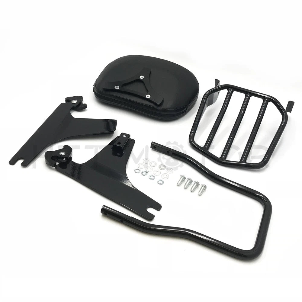 Sissy Bar Passenger Backrest Luggage Rack for Harley Softail FXST (2000–2023)