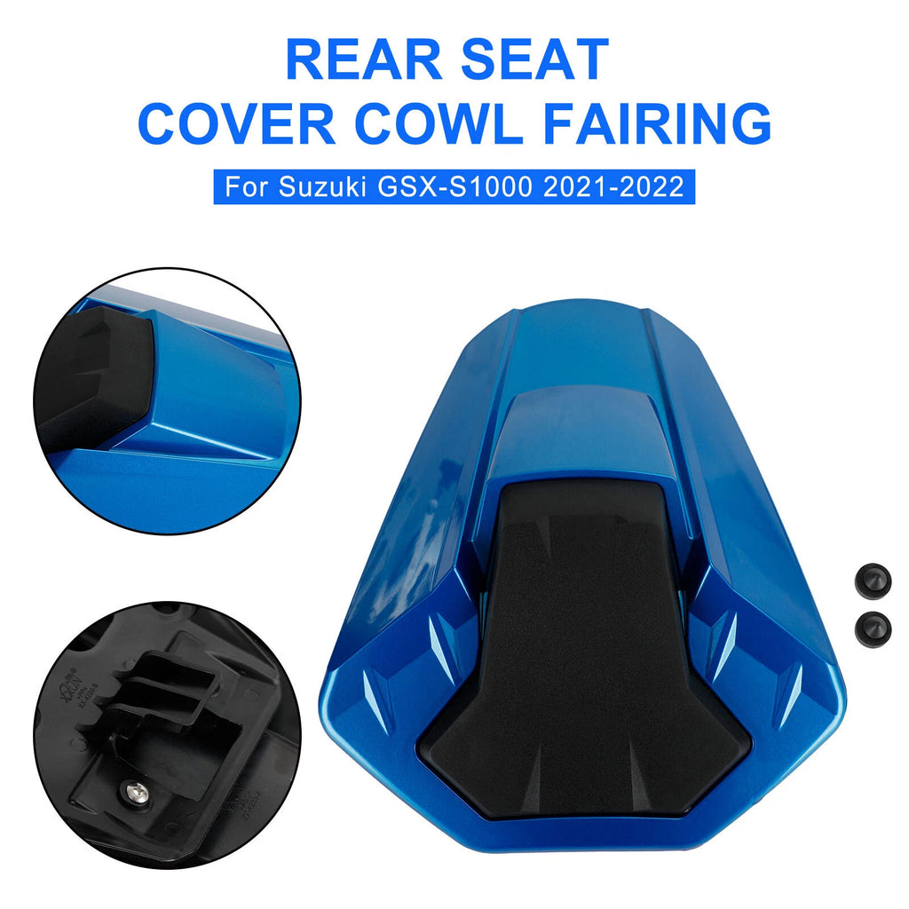 Rear Seat Cover Cowl Fairing for Suzuki GSXS 1000 GSX-S1000 (2021–2024) Blue T9