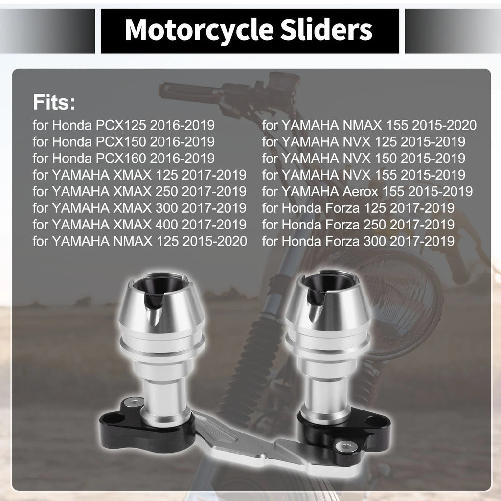 Frame Slider Anti-Crash Protector for Motorcycles 175mm Silver Tone