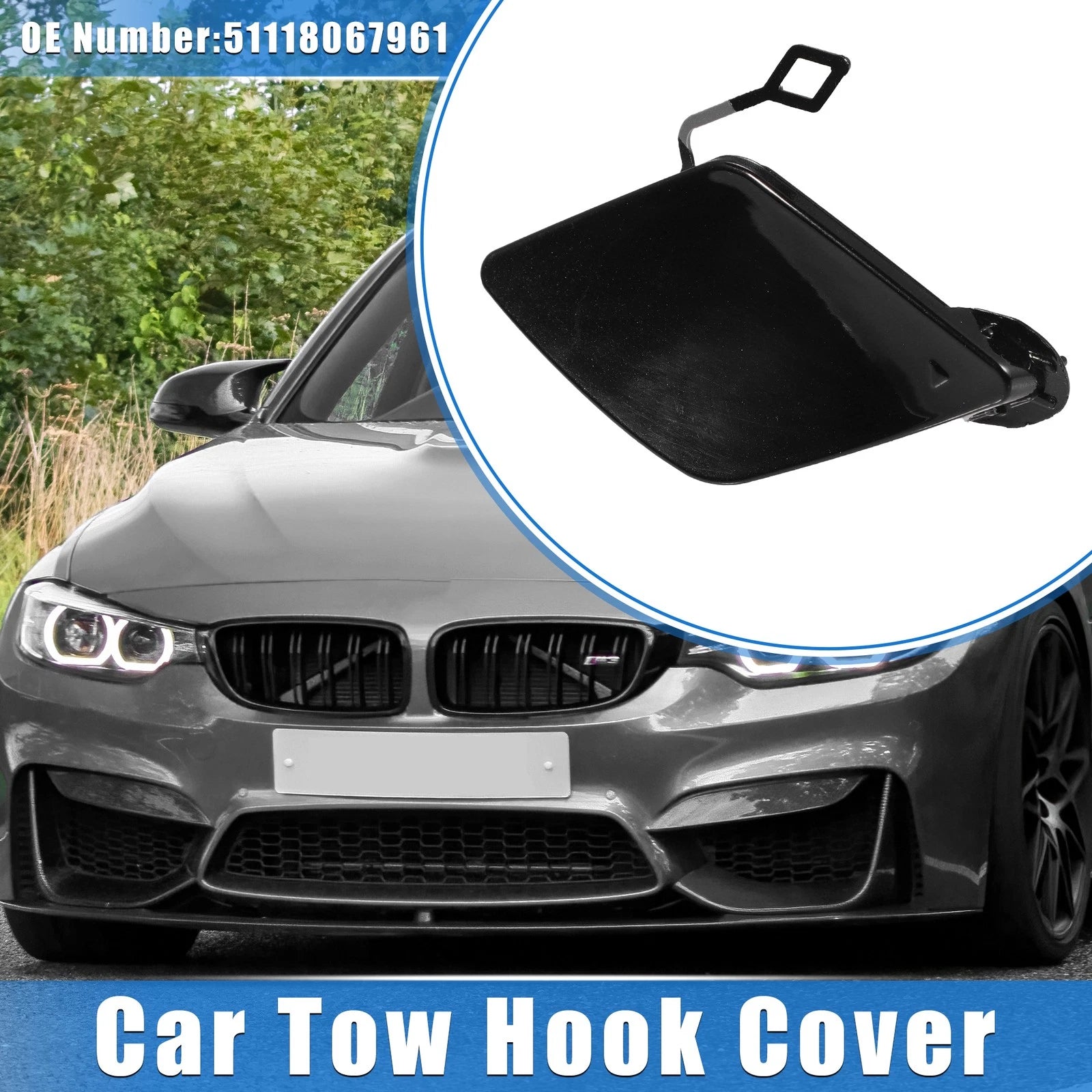 Front Right Tow Hook Eye Hole Cover Replacement for BMW 320i (2013–2018)