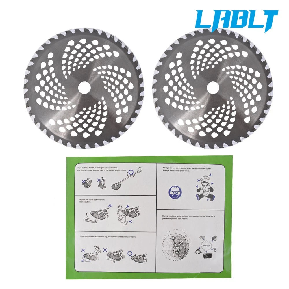 2 Pack Carbide Tip Brush Blades for String Trimmer Head (10" x 40T)