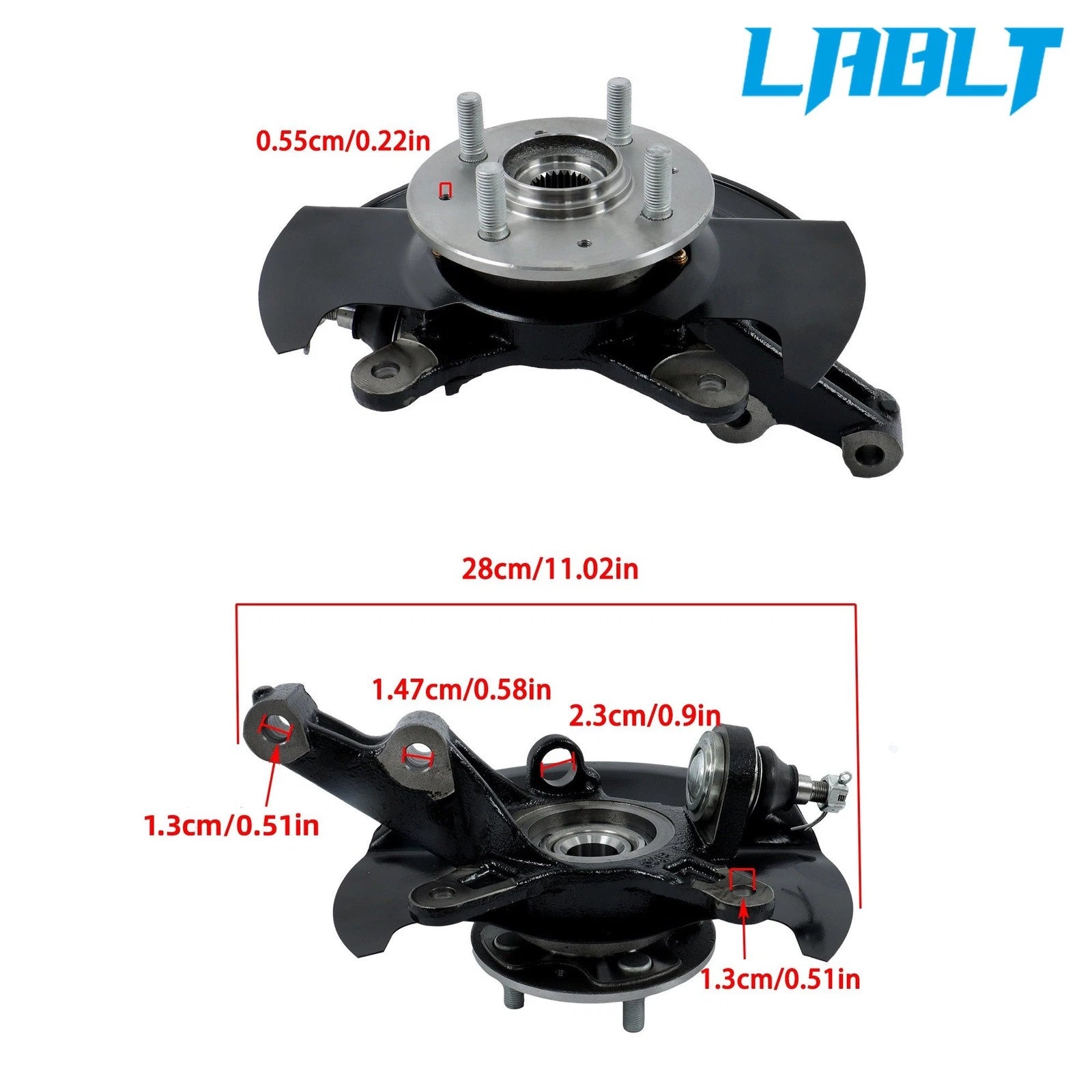 Pair Front Wheel Hub & Bearing Knuckle Assembly for Honda Civic (2003–2005)