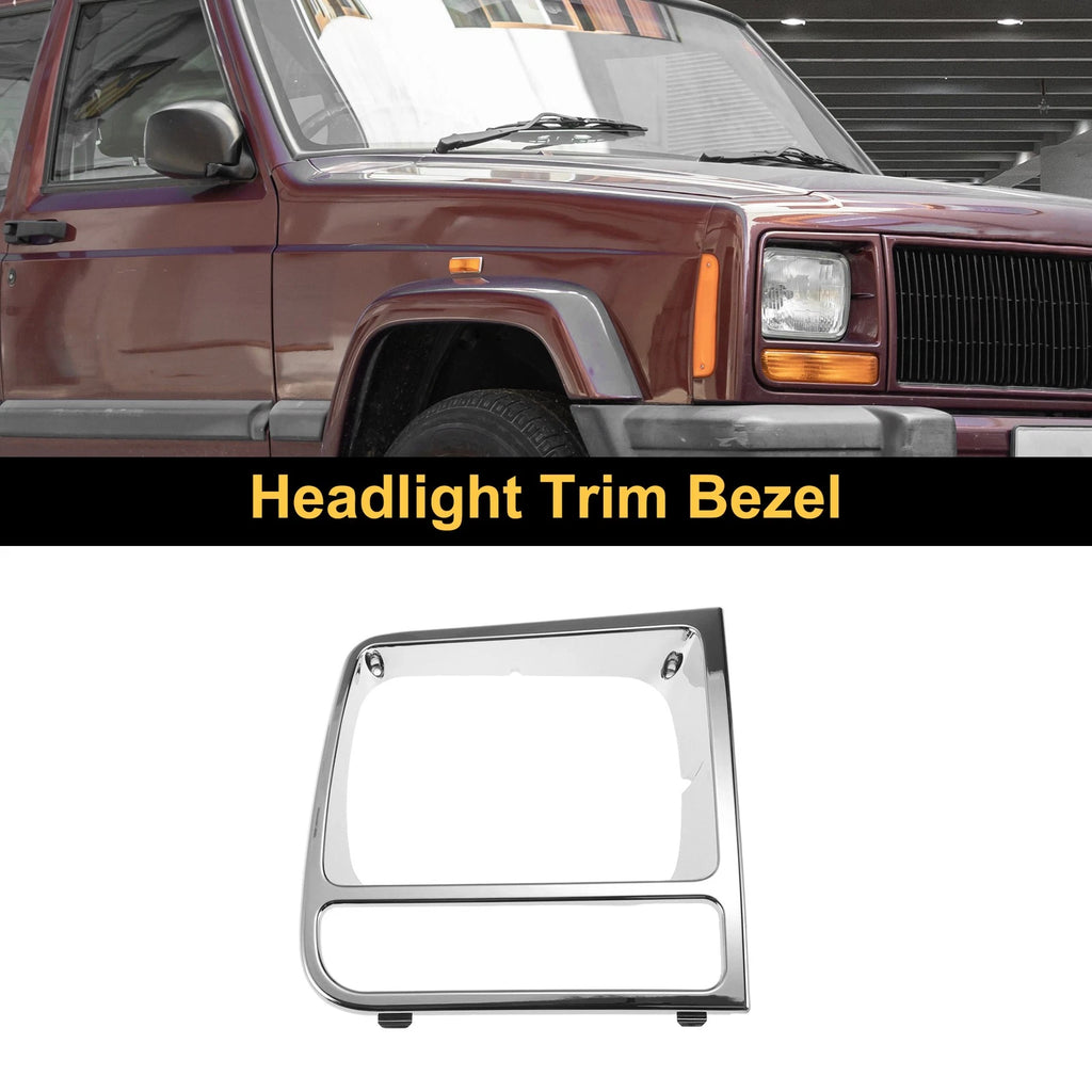 Front Right Headlamp Bezel for Jeep Cherokee (1997–2001) Plating