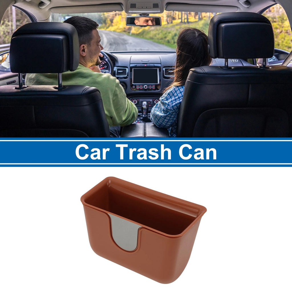 Car Trash Can for Universal Fit (1 Pc) - Seat Back Plastic Square Bin Orange Black