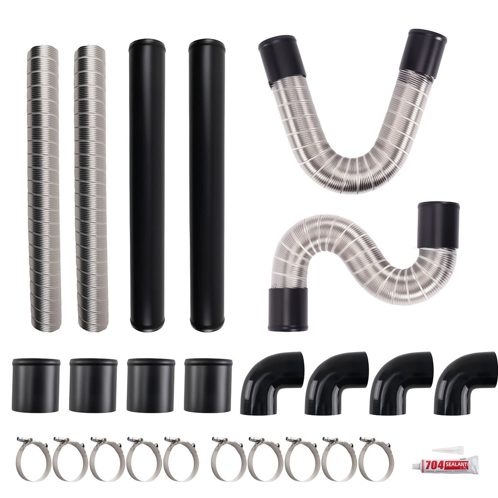 3" Intercooler Pipe Kit for Universal Vehicles (Flexible Silicone Hoses)