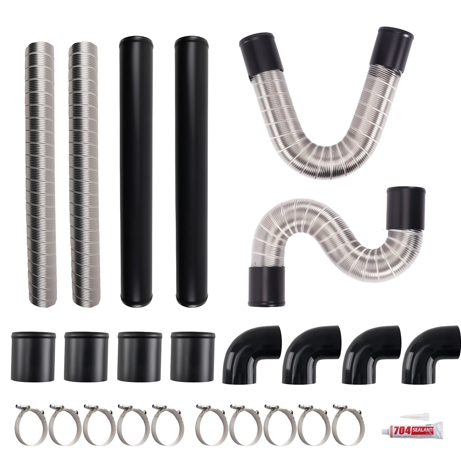 3" Intercooler Pipe Kit for Universal Vehicles (Flexible Silicone Hoses)