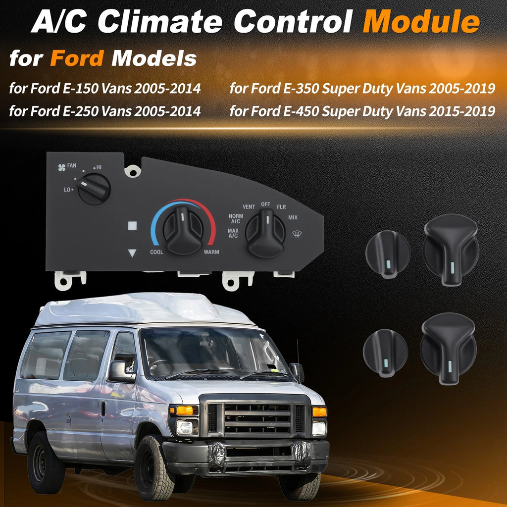 3 Knob AC Heater Climate Control Panel 5C2H19E764AA for Ford E150 E250 (2005–2014)