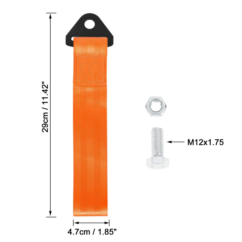 Universal Tow Towing Hook Strap 2 Pack Orange for Car Bumper Trailer (Universal)