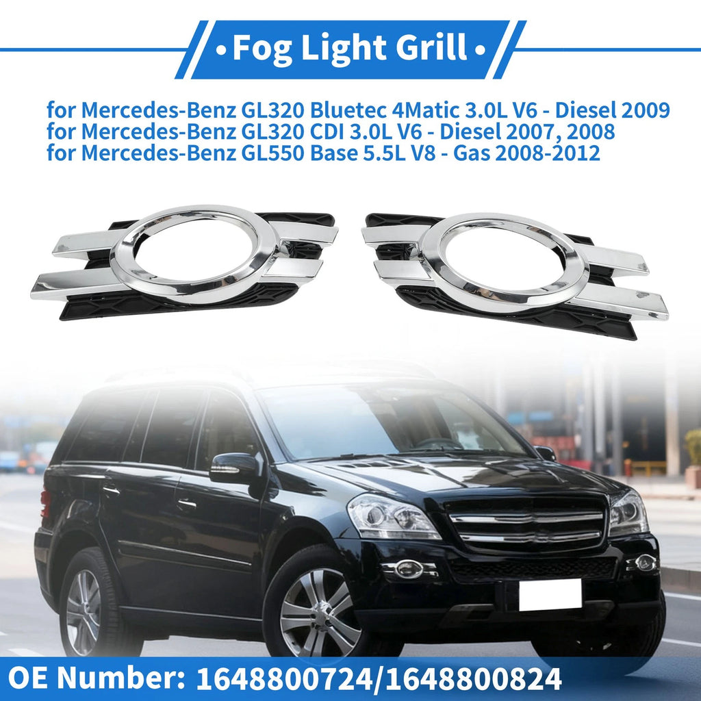 Front Left Right Bumper Fog Light Cover Replacement for Mercedes-Benz (2000–2006)