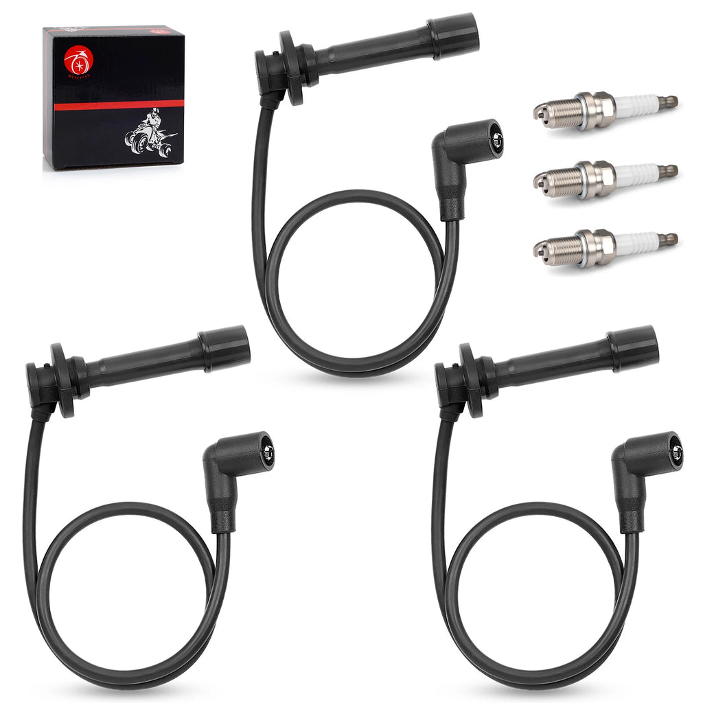 Spark Plug & Cap Wire Kit for Kawasaki Mule PRO-FX PRO-FXR PRO-FXT (2016–2023)