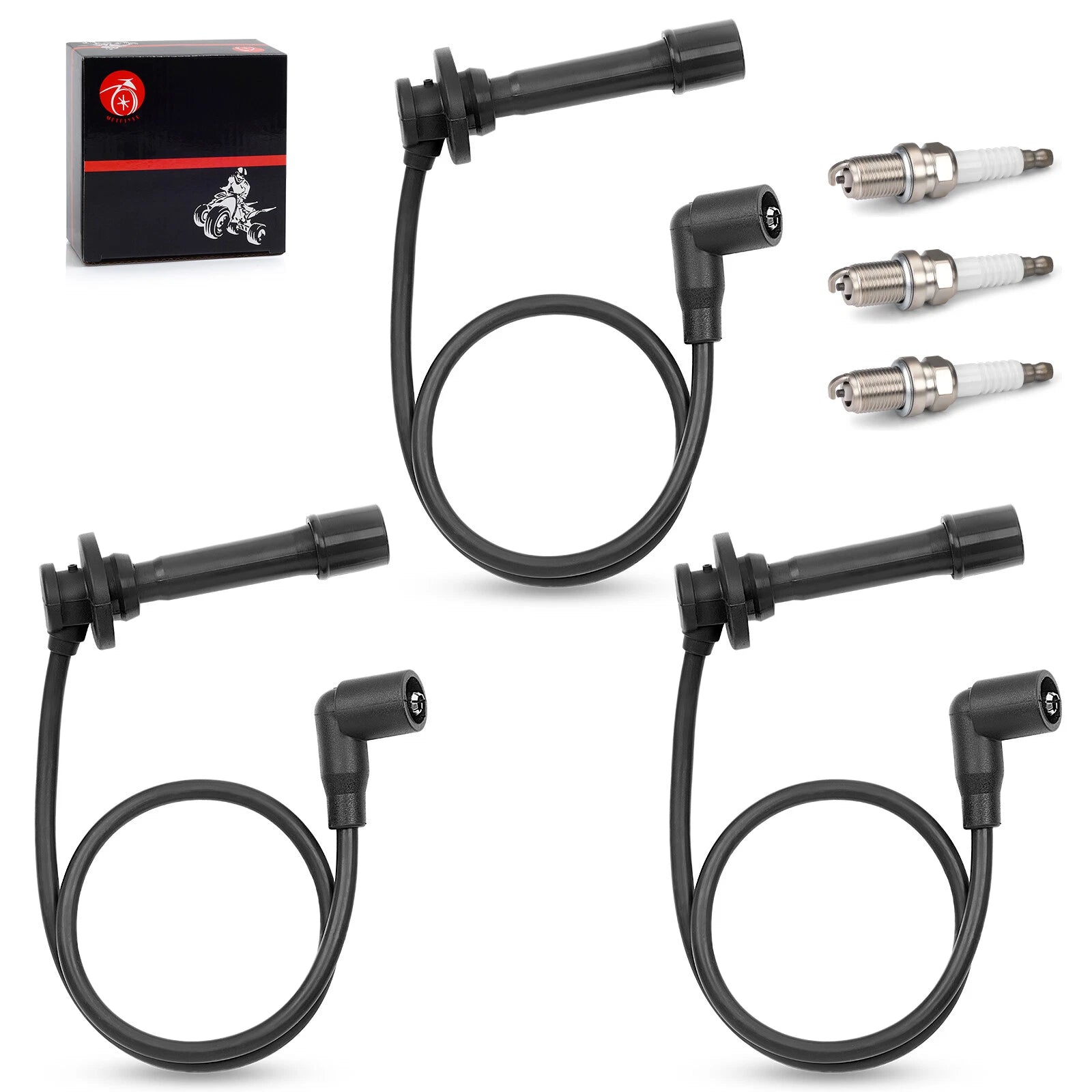 Spark Plug & Cap Wire Kit for Kawasaki Mule PRO-FX PRO-FXR PRO-FXT (2016–2023)