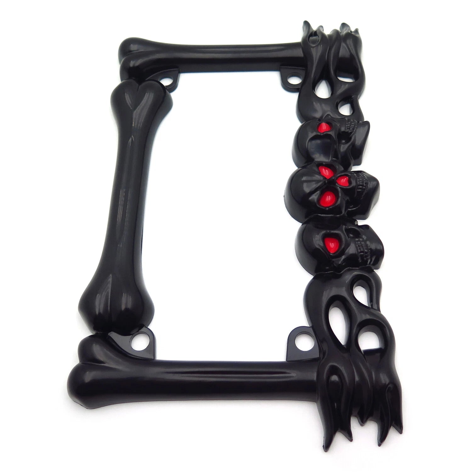 3D Skull Flame Bones Motorcycle License Plate Frame for Harley-Davidson