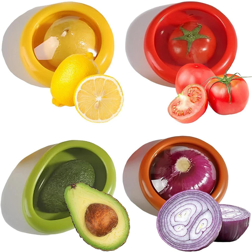 Set of 4 Silicone Fruit Storage Boxes for Fridge - Anti-Oxidation