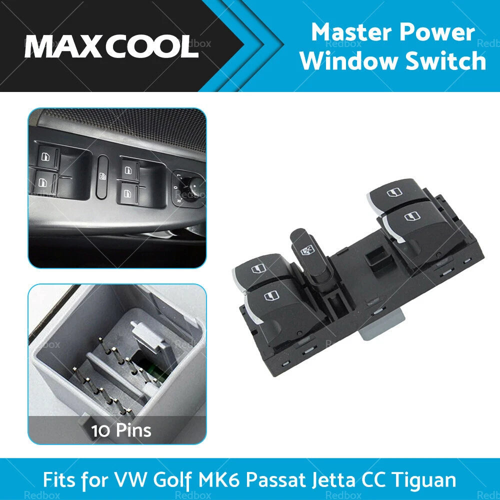 Master Power Window Switch for VW Golf Jetta Passat Tiguan (2007–2021)