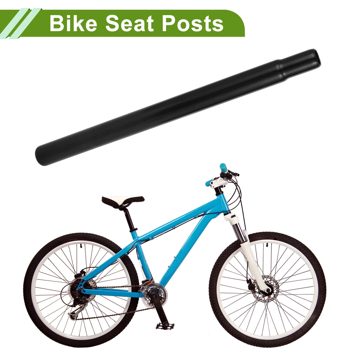 25.4mm Bike Seat Post for Universal Saddle (Durable Black Steel)