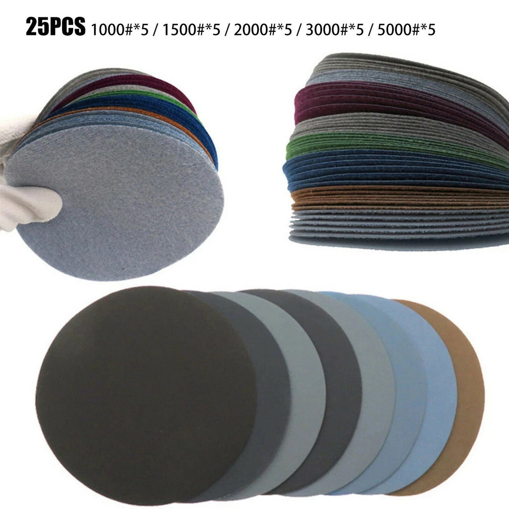 Sanding Discs Set of 5 Waterproof 1000-5000 Grit