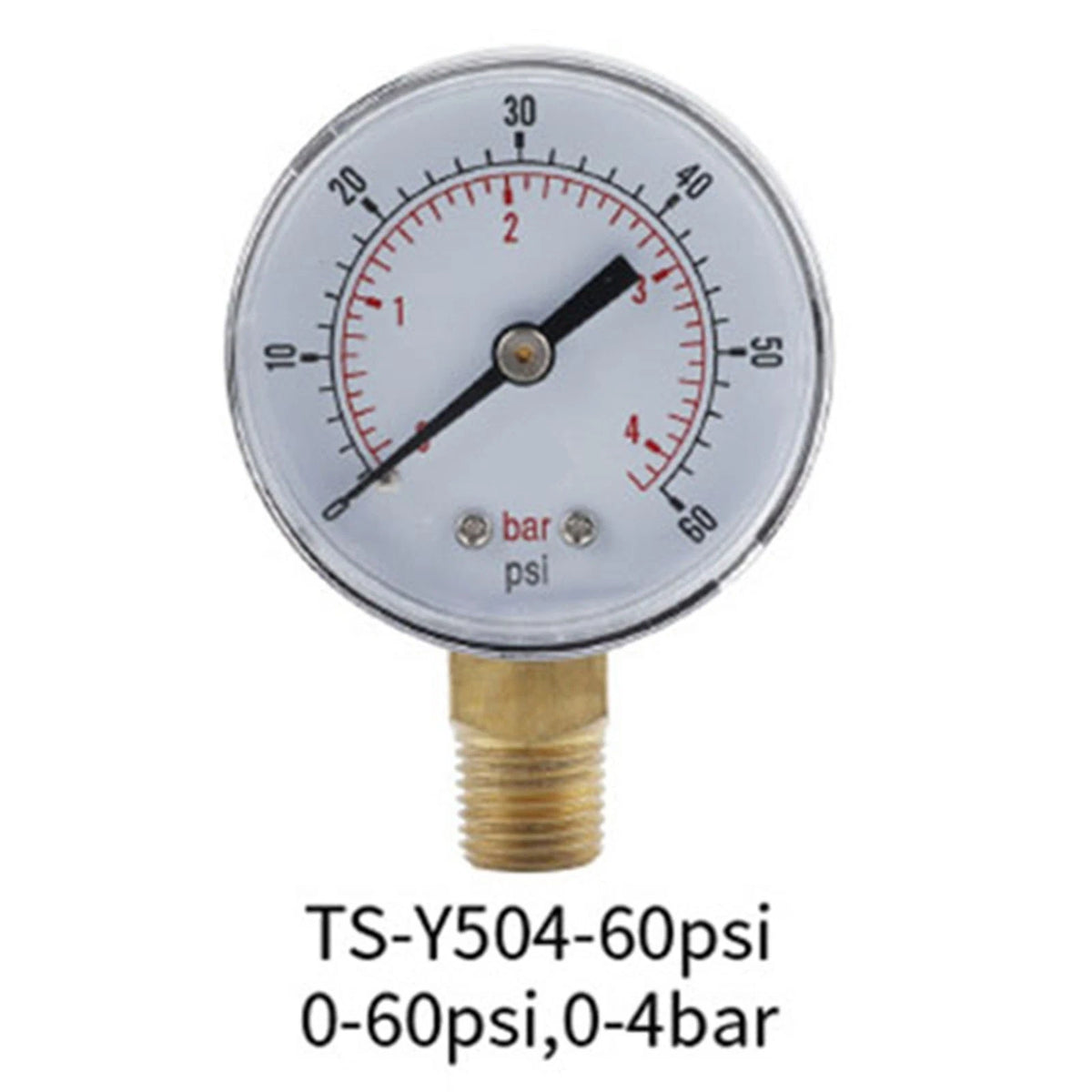 14 Inch BSPT Air Pressure Gauge for Radial Mount (0-60 PSI)