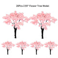 20Pcs 2.55" Cherry Blossom Trees for Train Railroad Scenery