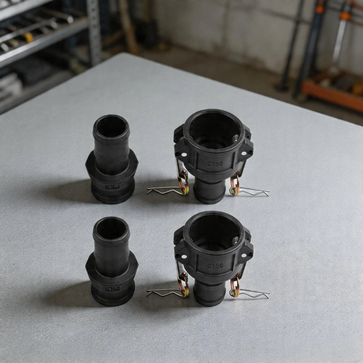 2 Piece Camlock Fittings for C Type Female and E Hose End Male Adapter