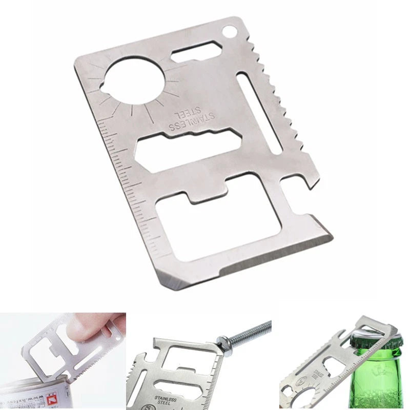 14-Function Multi Tool Card for Camping and Hiking (85x53x2mm)