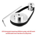 GT2 Timing Belt Closed Loop 200mm Pulley 20T & 60T for 3D Printer