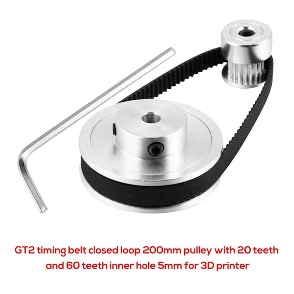 GT2 Timing Belt Closed Loop 200mm Pulley 20T & 60T for 3D Printer