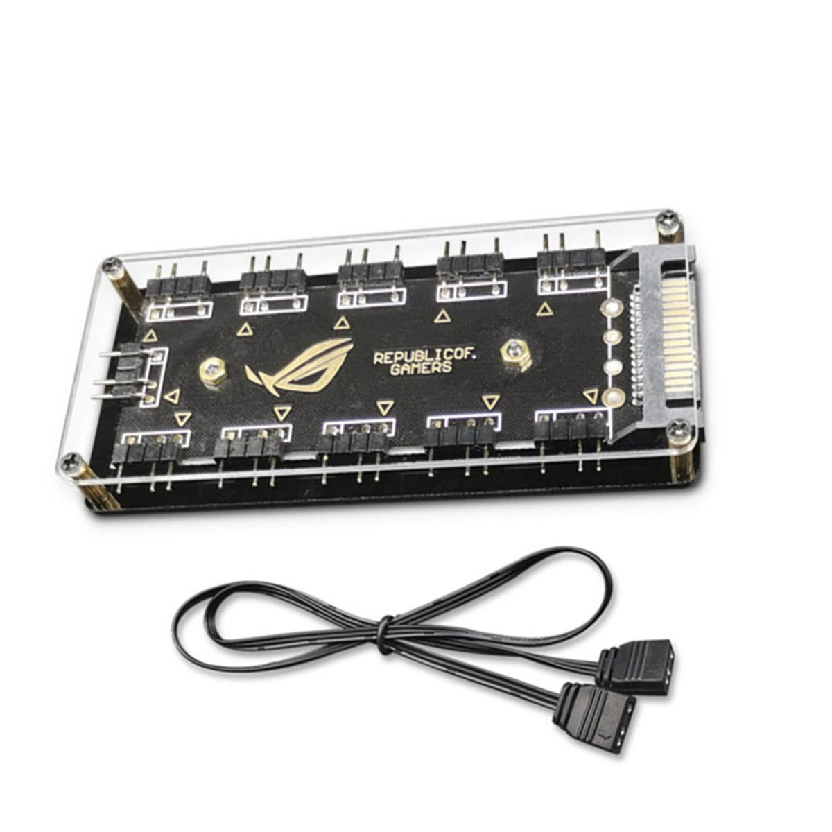 5V 3-Pin RGB Hub Splitter SATA Power Adapter Extension Cable