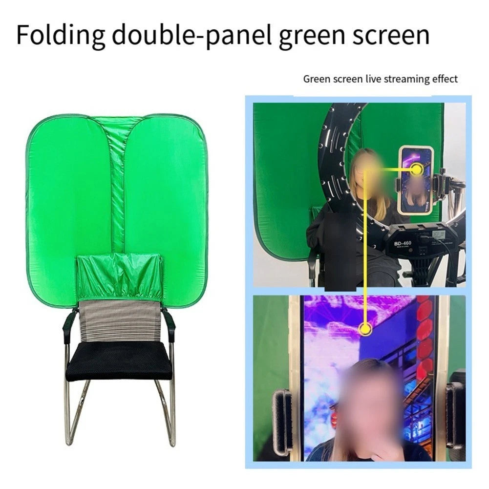 Portable Green Screen Background for Chair (Foldable Velvet Design)