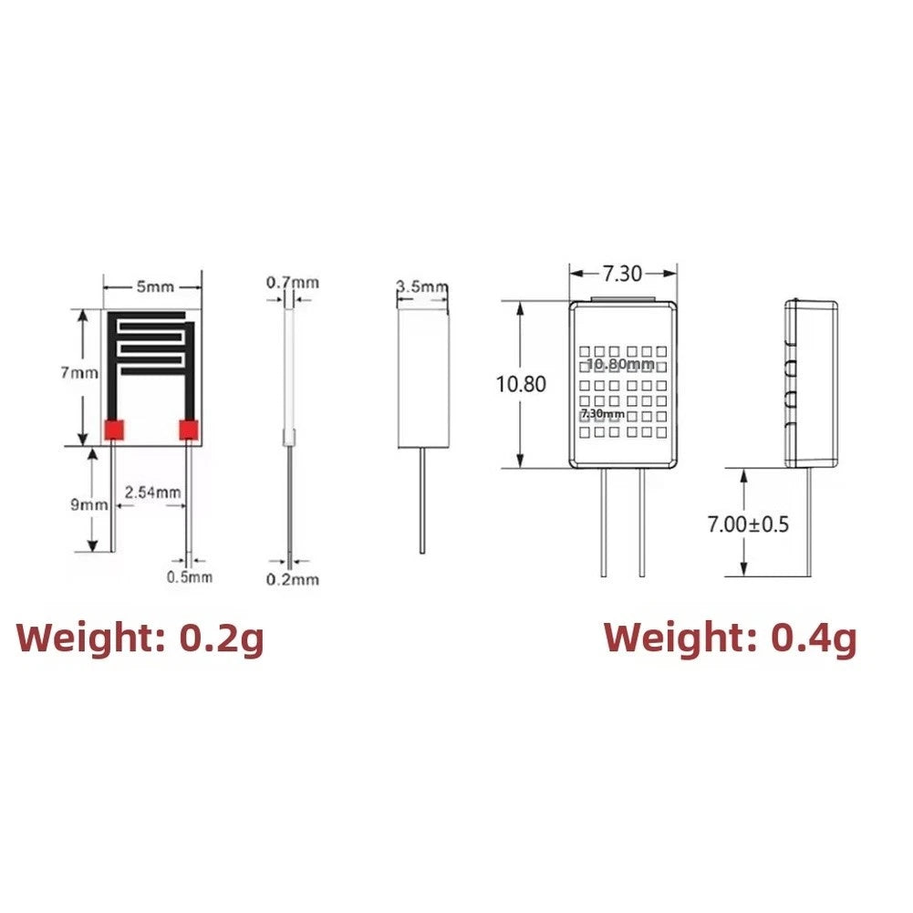 10pcs Humidity Sensor with Temperature Probe for Automation Projects