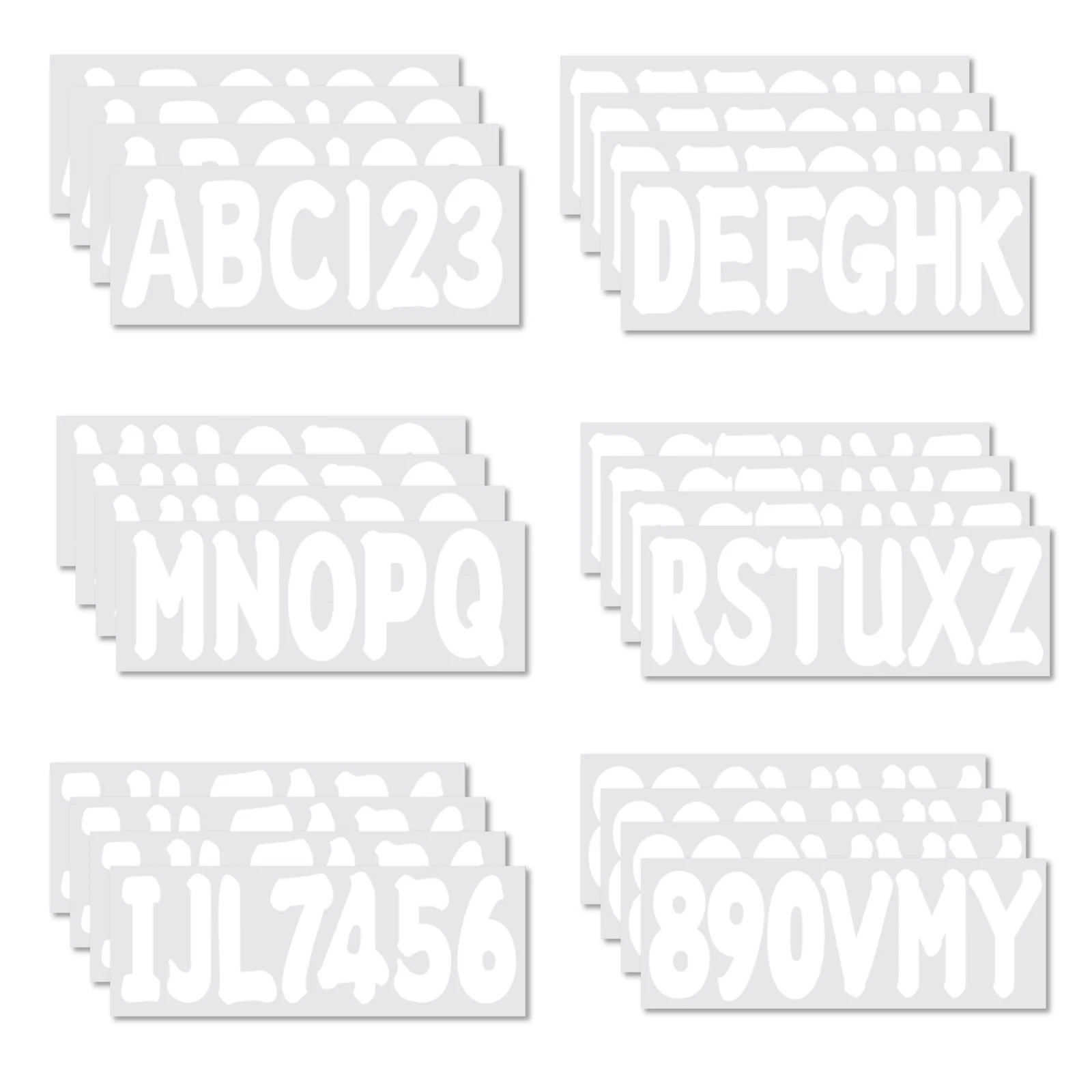 Set of 4 Registration Letter and Number Kit A-Z 0-9 for Automotive