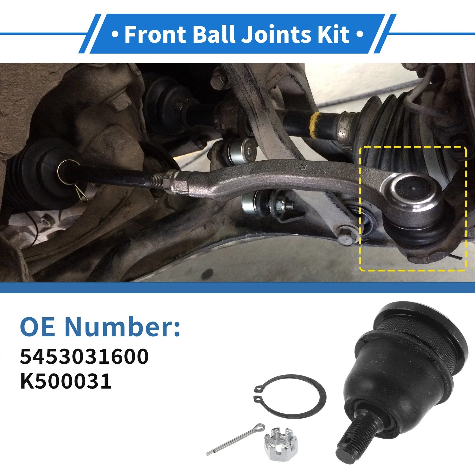 2 Pcs Front Lower Ball Joints Replacement for Hyundai Elantra (1995–2006)