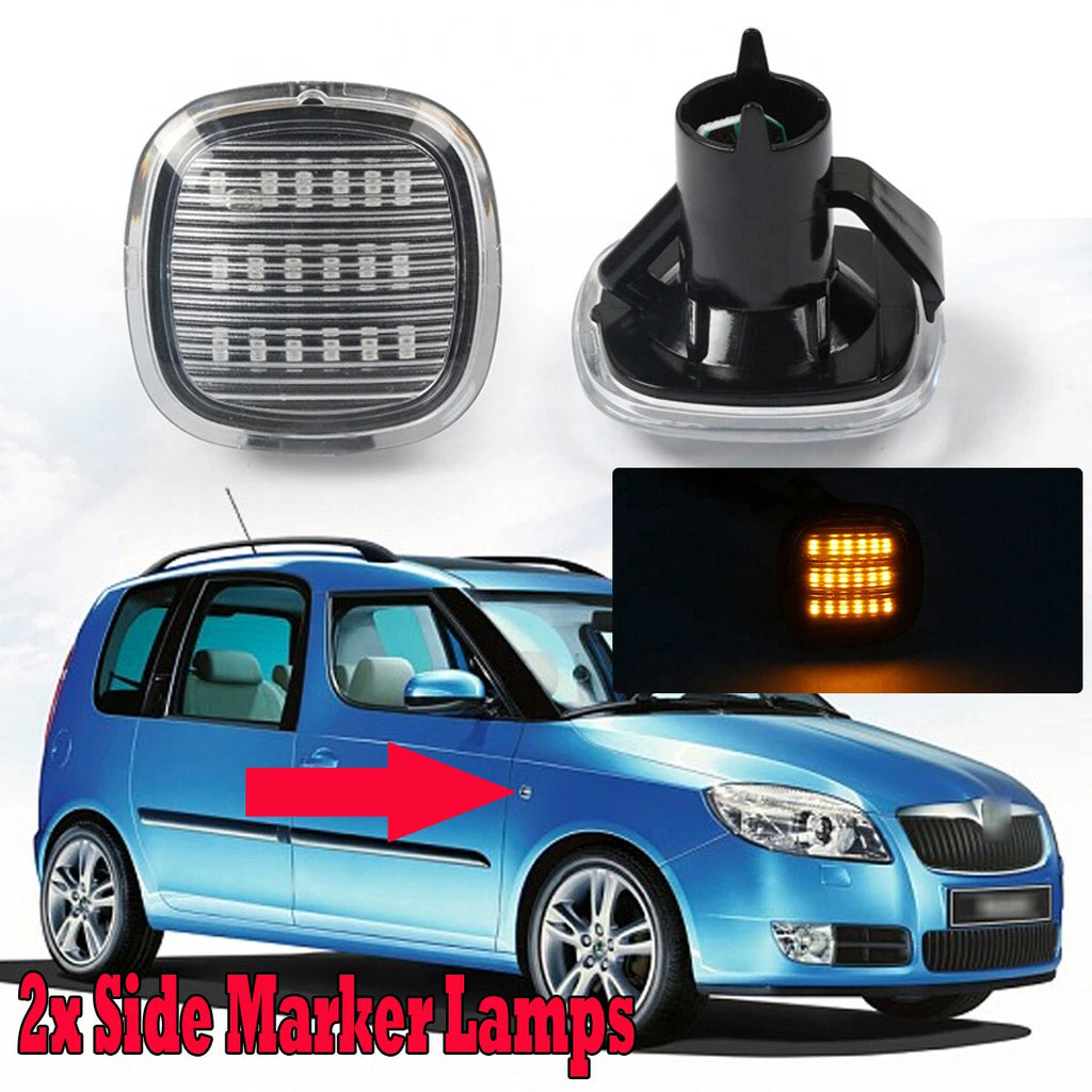 2X Clear LED Side Marker Light for Audi A3 A4 A8 B5 SEAT SKODA Octavia Roomster (1996–2020)