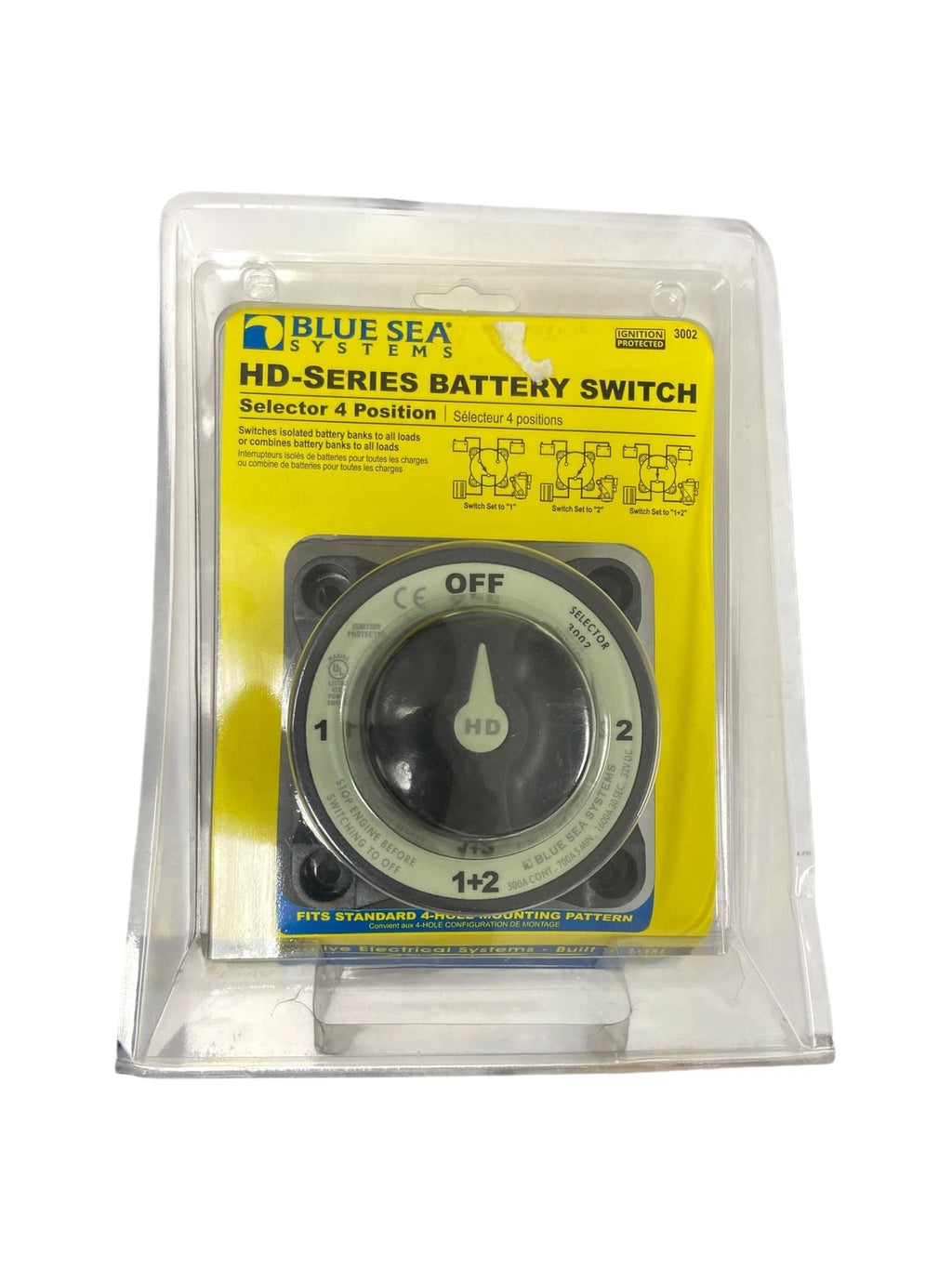 Battery Switch for Blue Sea 3002 HD Series (4 Positions)