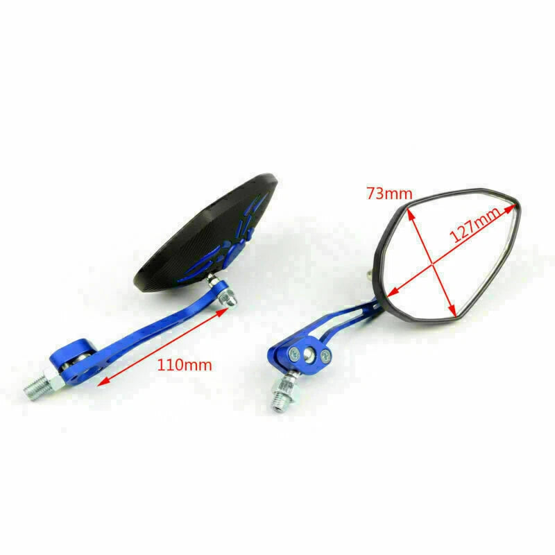 Universal 8mm 10mm Motorcycle Rear View Side Mirrors (Adjustable)