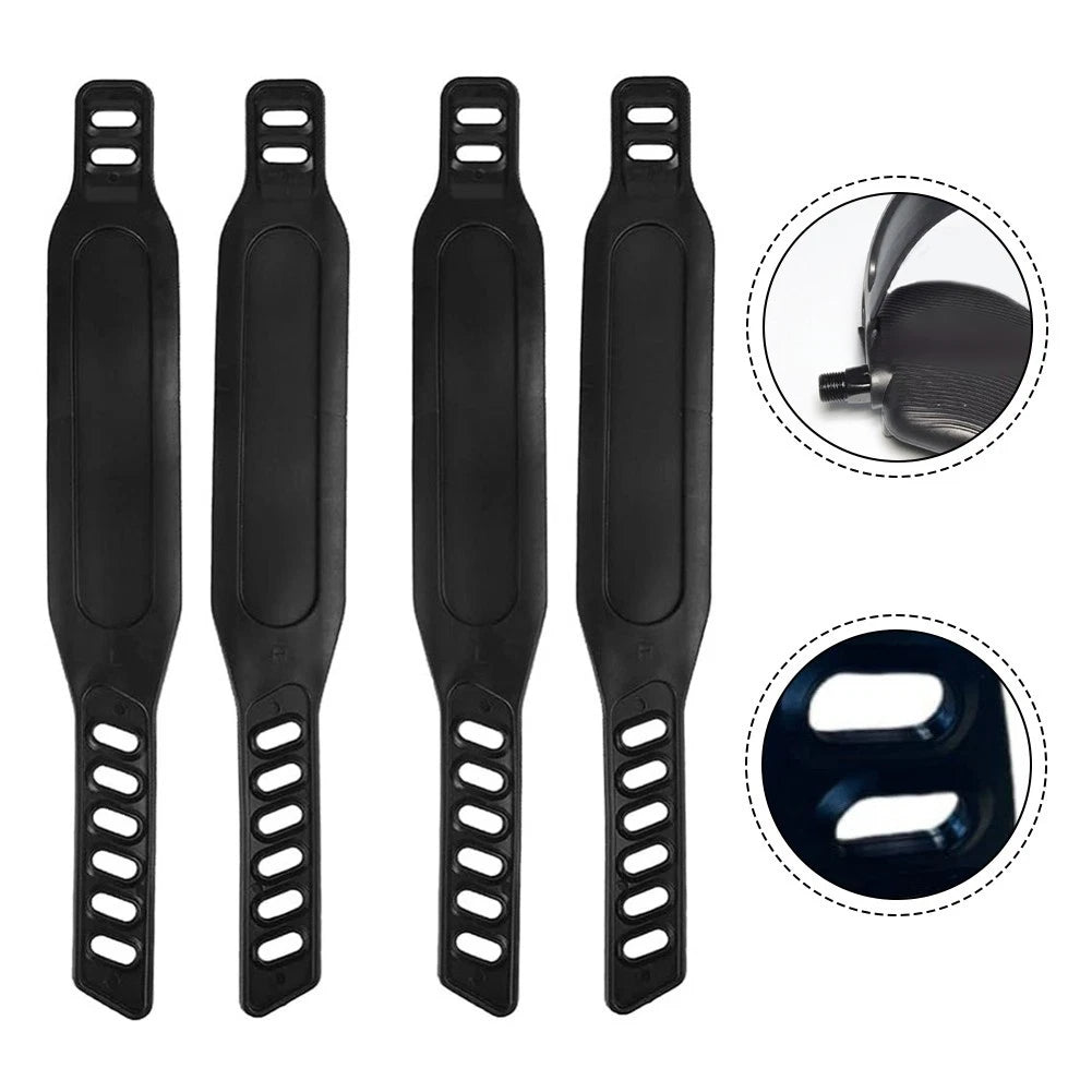 2X Adjustable Rubber Bike Pedal Straps for Fixed Pedals