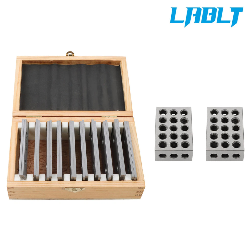 Matched Pair 1-2-3 Blocks for Precision Machining (23 Hole, 20Pcs 1/8×4")