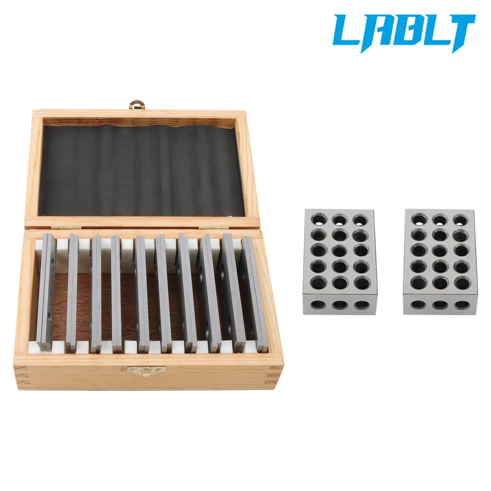 Matched Pair 1-2-3 Blocks for Precision Machining (23 Hole, 20Pcs 1/8×4")